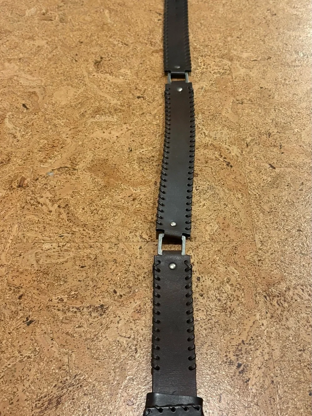Vintage 90s leather Burton Men's Brown Leather Belt S